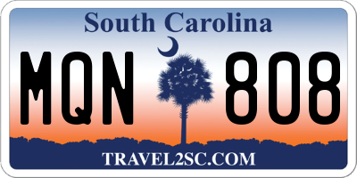 SC license plate MQN808