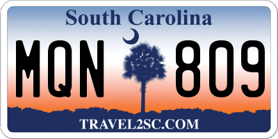 SC license plate MQN809