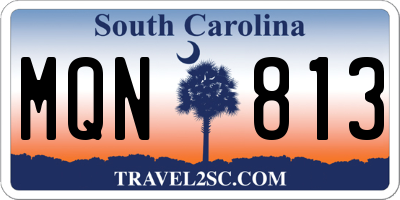 SC license plate MQN813