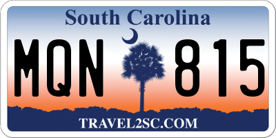 SC license plate MQN815