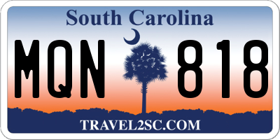 SC license plate MQN818