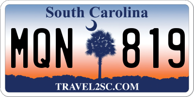 SC license plate MQN819