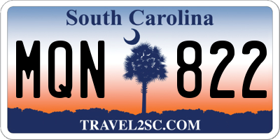 SC license plate MQN822