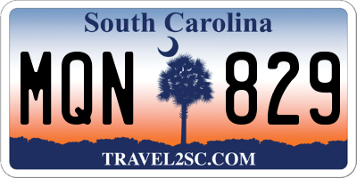 SC license plate MQN829