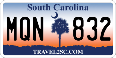SC license plate MQN832