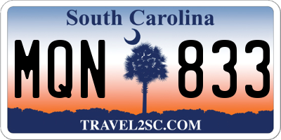 SC license plate MQN833