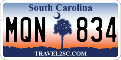 SC license plate MQN834