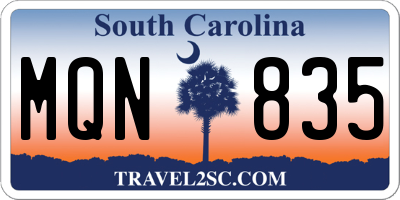 SC license plate MQN835