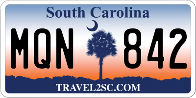 SC license plate MQN842