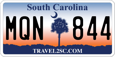 SC license plate MQN844