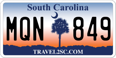 SC license plate MQN849