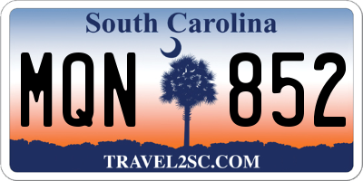 SC license plate MQN852