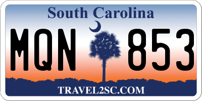 SC license plate MQN853