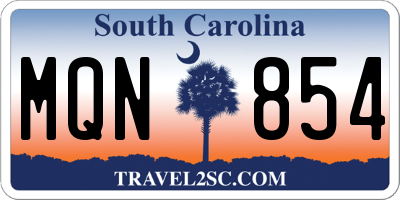SC license plate MQN854