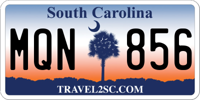 SC license plate MQN856