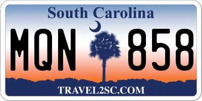 SC license plate MQN858