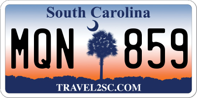 SC license plate MQN859
