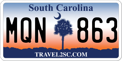 SC license plate MQN863