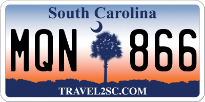 SC license plate MQN866