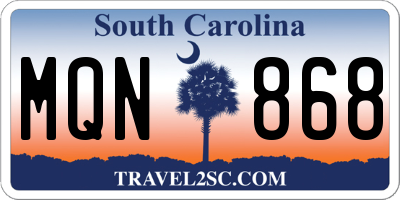 SC license plate MQN868