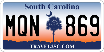 SC license plate MQN869