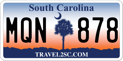 SC license plate MQN878