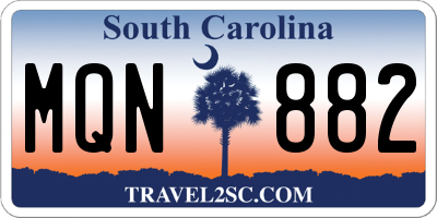 SC license plate MQN882