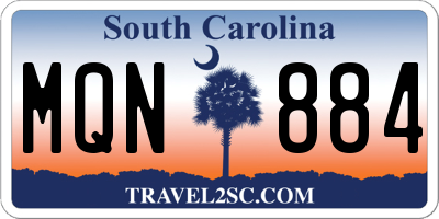 SC license plate MQN884