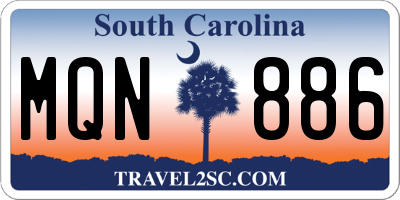 SC license plate MQN886