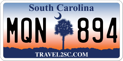 SC license plate MQN894