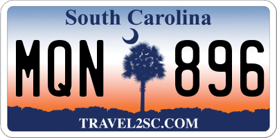 SC license plate MQN896