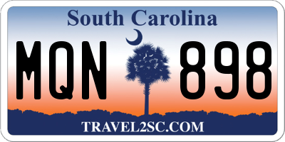 SC license plate MQN898