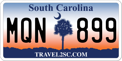 SC license plate MQN899