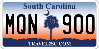 SC license plate MQN900