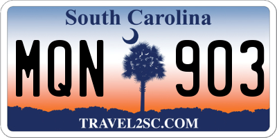 SC license plate MQN903