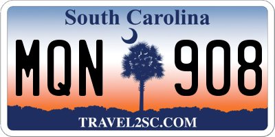 SC license plate MQN908