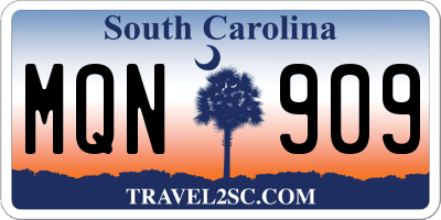 SC license plate MQN909