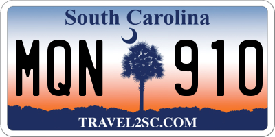 SC license plate MQN910