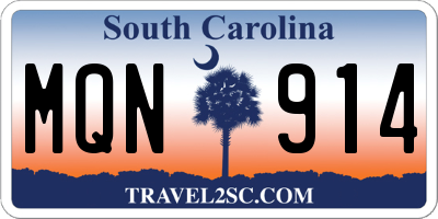 SC license plate MQN914