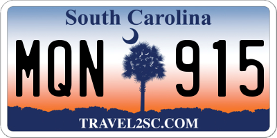 SC license plate MQN915