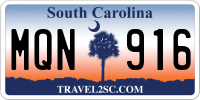 SC license plate MQN916