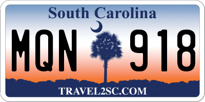 SC license plate MQN918