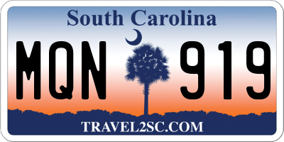 SC license plate MQN919