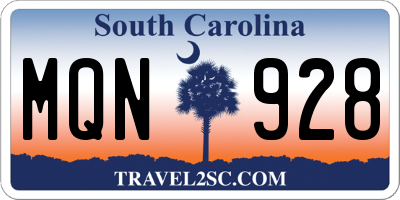 SC license plate MQN928