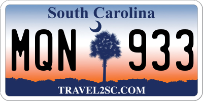 SC license plate MQN933