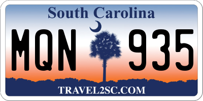 SC license plate MQN935
