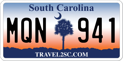SC license plate MQN941