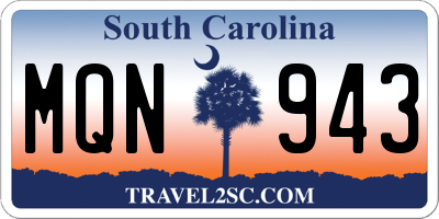 SC license plate MQN943