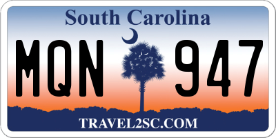 SC license plate MQN947