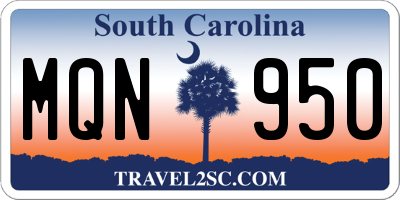 SC license plate MQN950